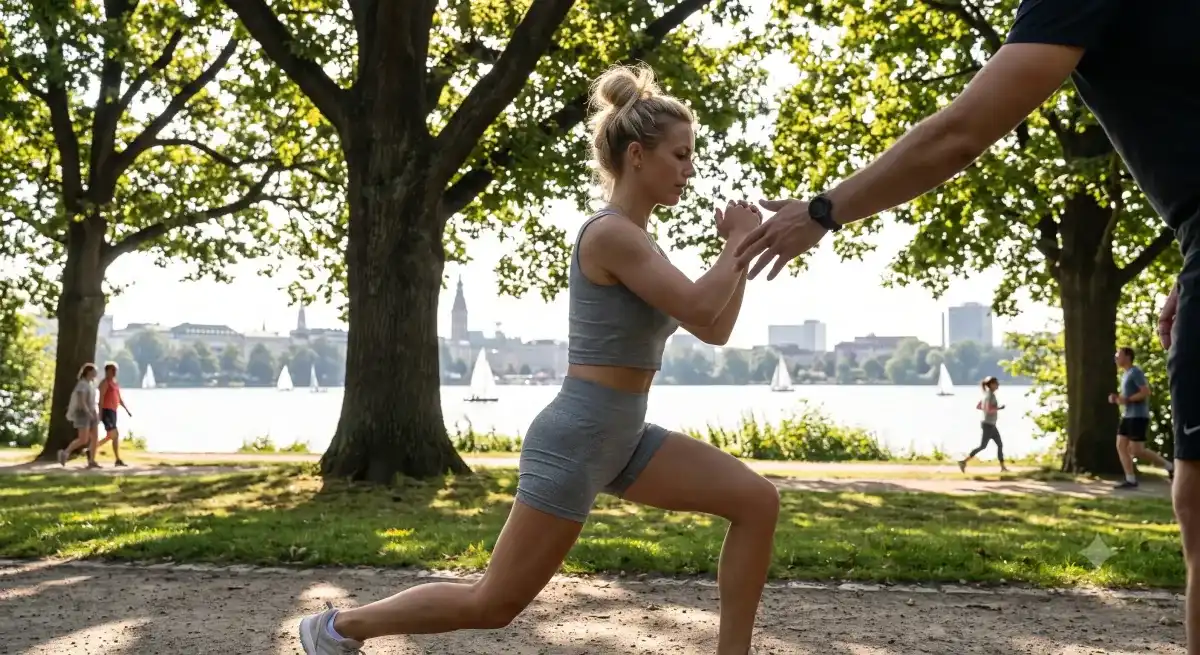Lauftraining an der Hamburger Außenalster